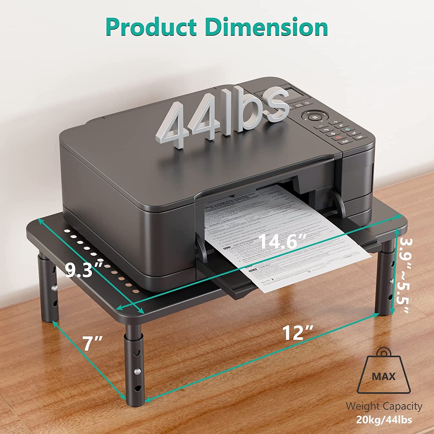Monitor Risers for 2 Monitors, Computer Monitor Stand for 2 Monitors, Dual Monitor Riser, Laptop Riser for Desk, Adjustable underneath Storage for Office, Home, School(Stt003-2), 2 Pack,Black
