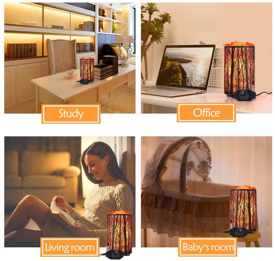 Salt Lamps, Natural Himalayan Salt Lamp, Forest Salt Lamp with Dimmer Switch, Salt Crystal Night Lights, Retro Metal Basket Decor Desk Lamp with Extra 25W Lamp Bulbs