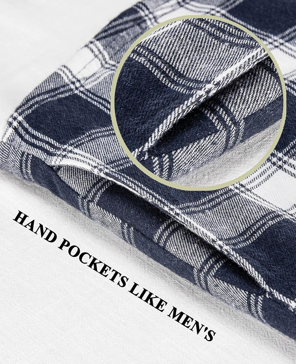 Womens Sherpa Lined Flannel Jacket with Hand Pockets, Plaid Button down Fuzzy Shirt Jackets