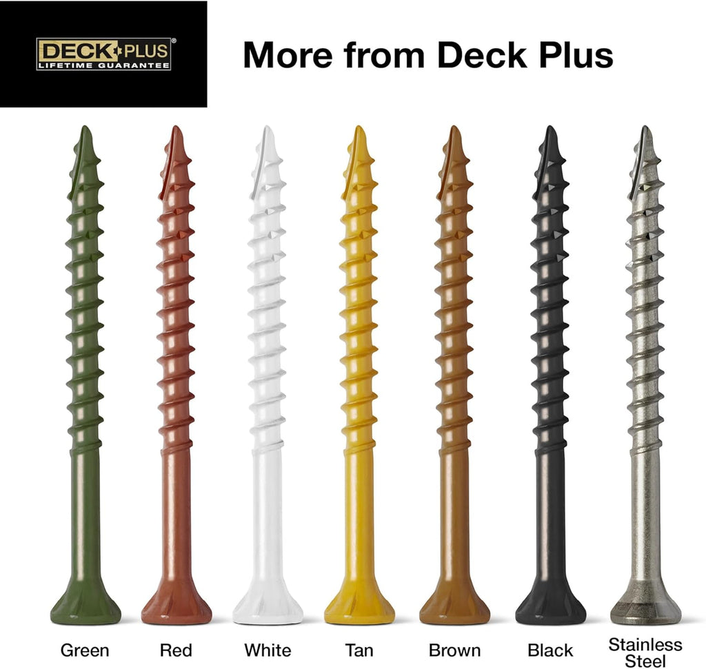 2-1/2 Inch Epoxy Coated Exterior Wood and Fence Screws #10 X 2-1/2" Torx/Star Drive Included Coarse Thread, Outdoor Rust Resistant Decking Screw, Tan, 5 Lb Box, 365 Pieces | 48416